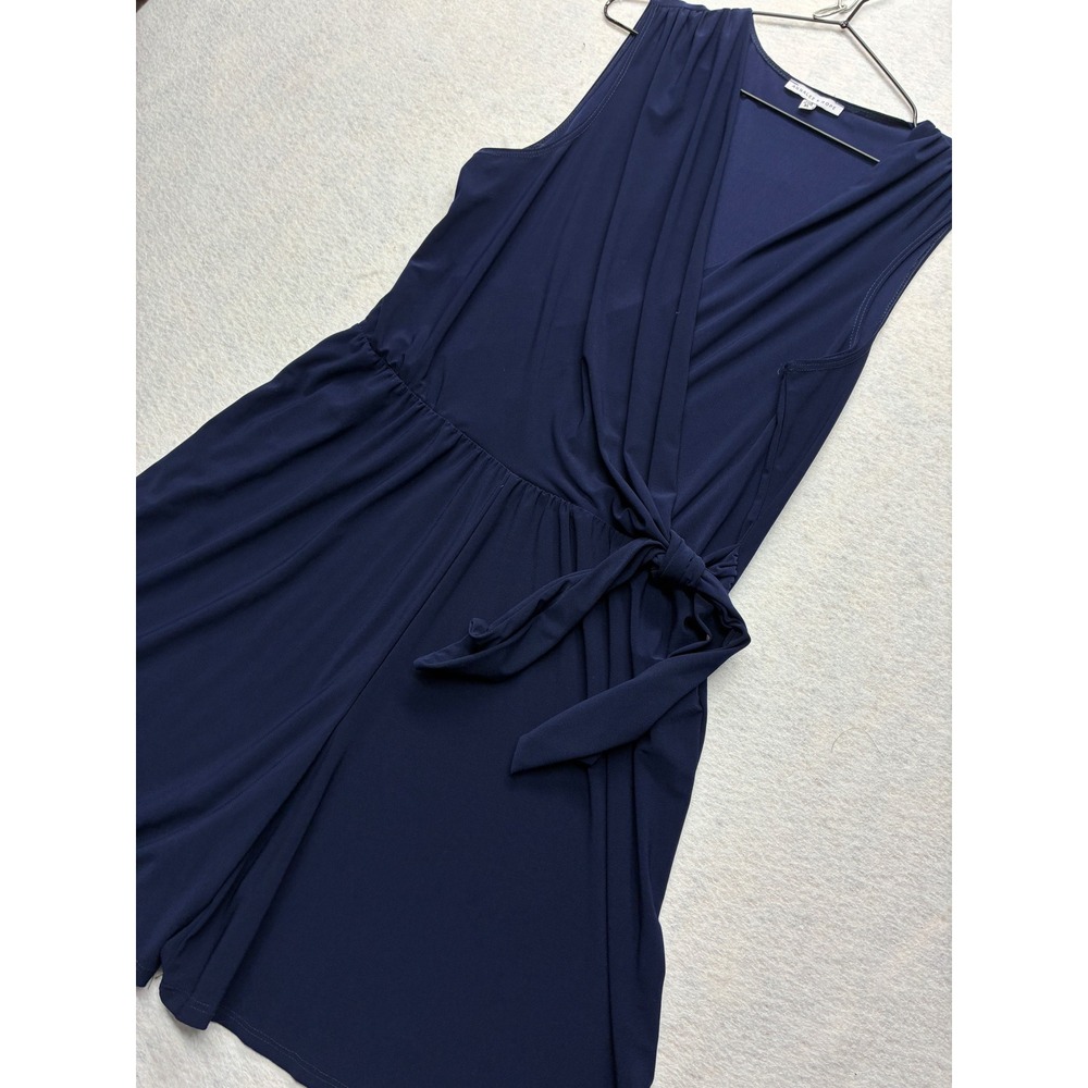Annalee + Hope Sleeveless Romper Quiet Luxury Wrap Tie Waist XL Navy Blue - Picture 7 of 10